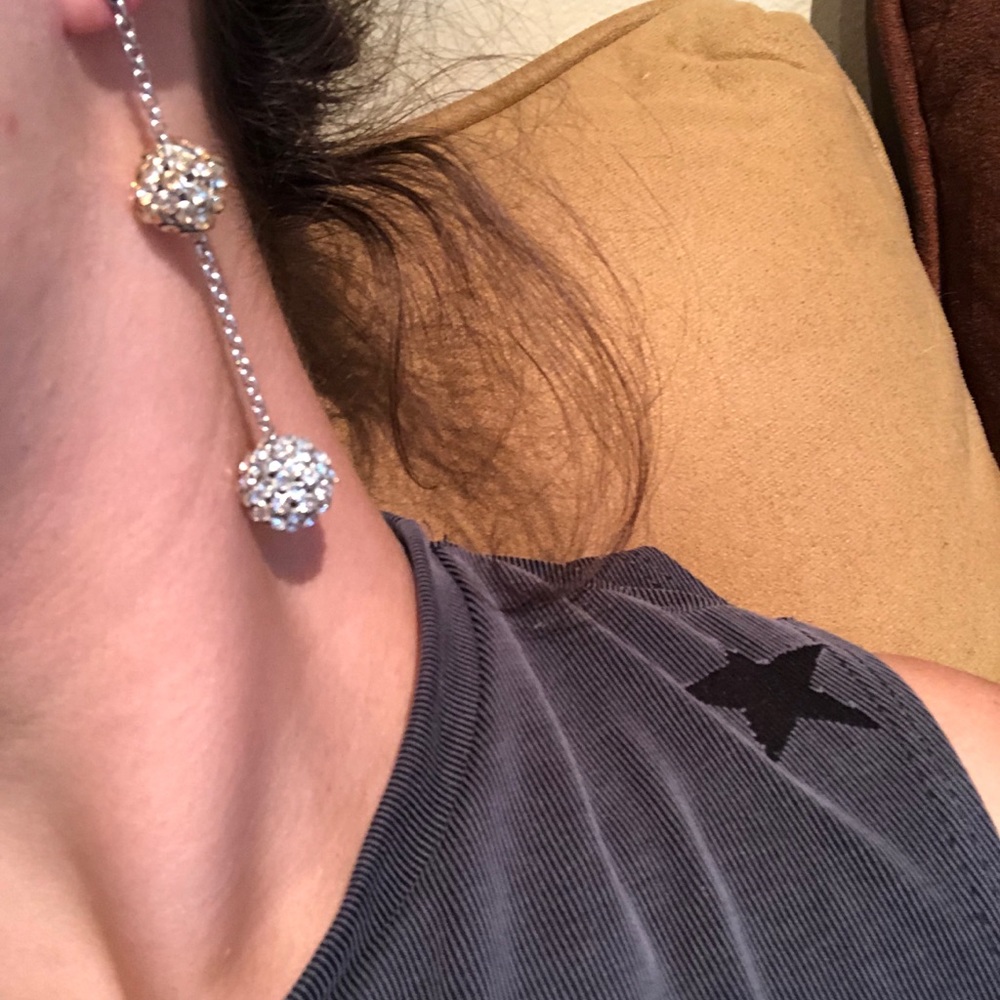 Swarovski golf and silver drop earrings